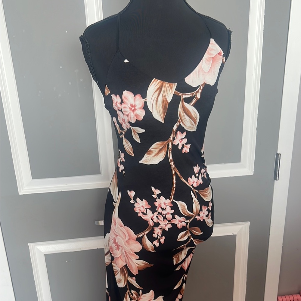 Pink and Orange Halter Bodycon Dress